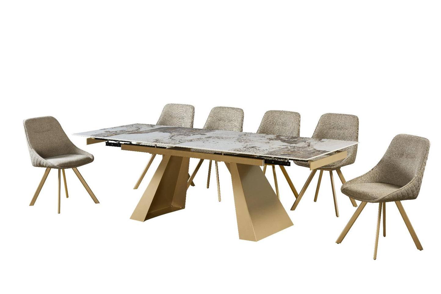 Marble Dining Table 1.6m with 6 chairs