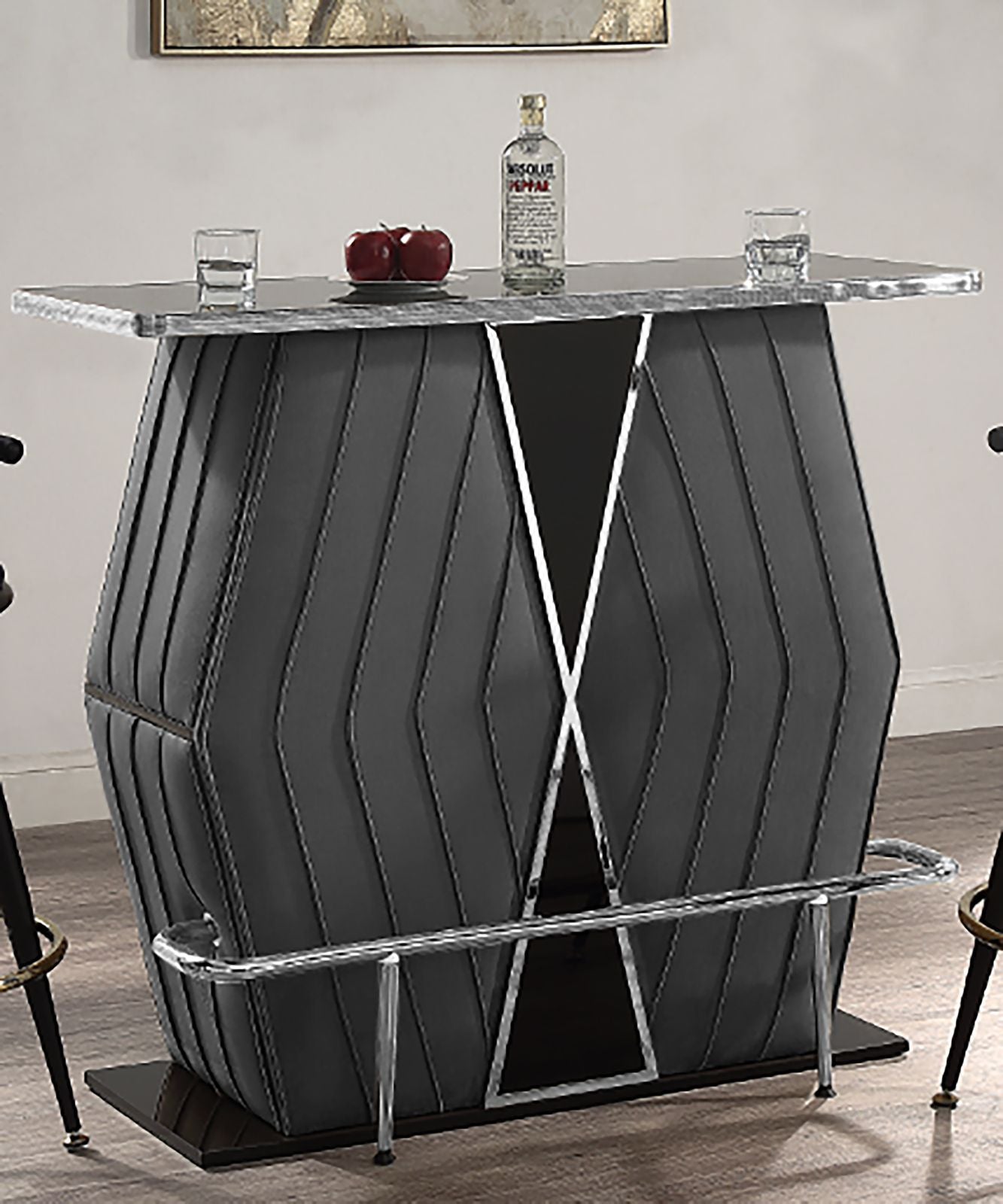 Bar Table With Shelves & Stools
