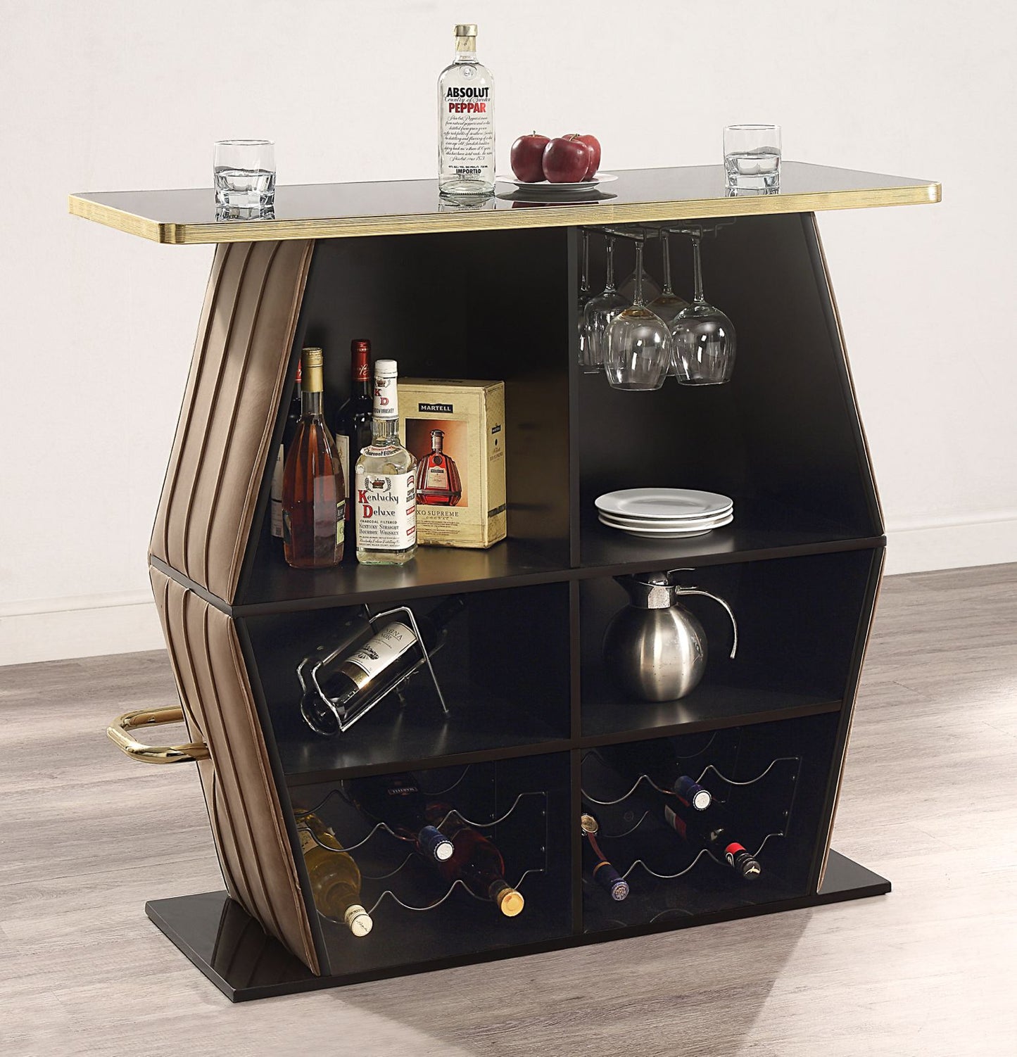 Bar Table With Shelves & Stools