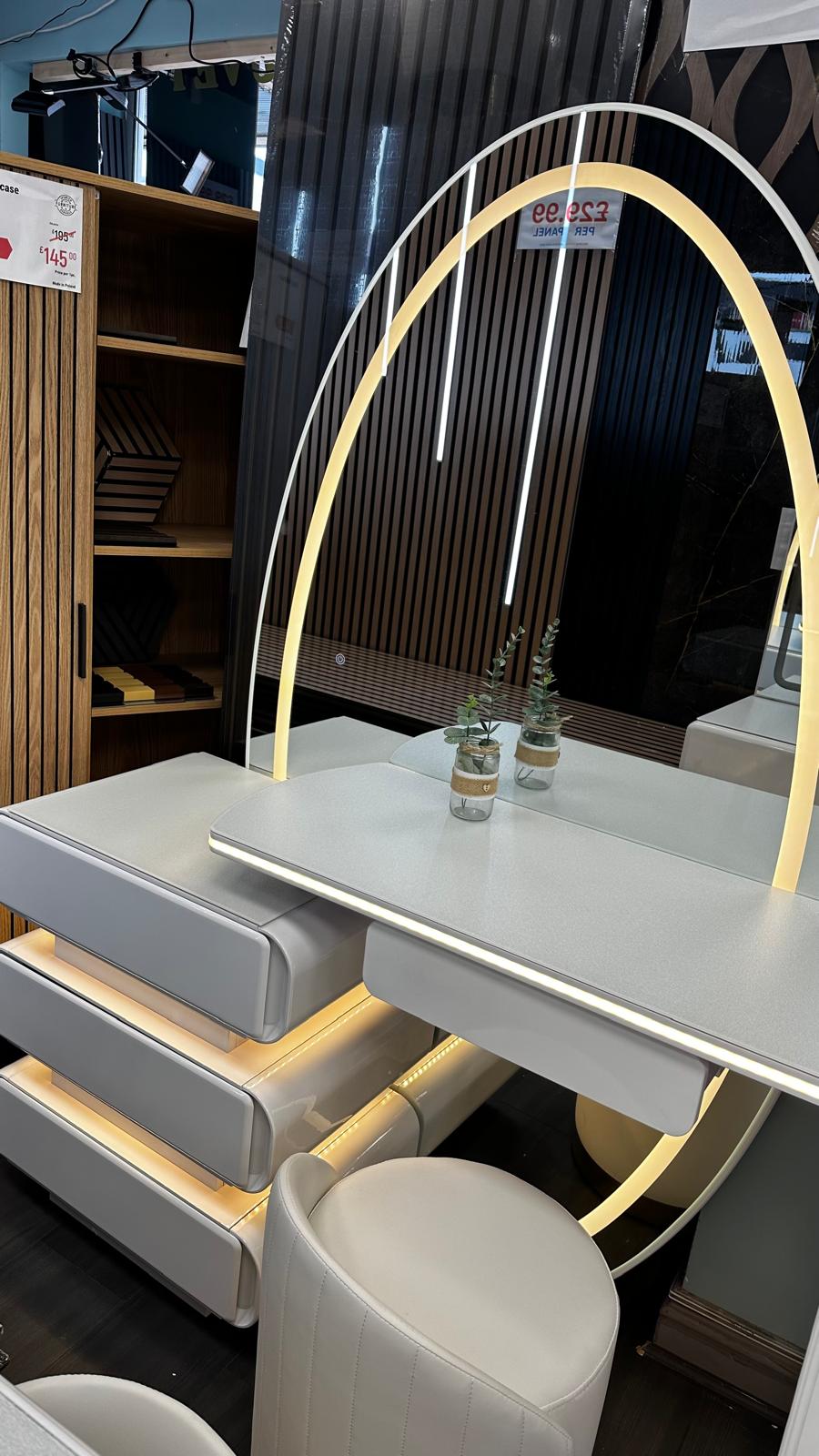 Vanity LED Make-Up Table + Stool