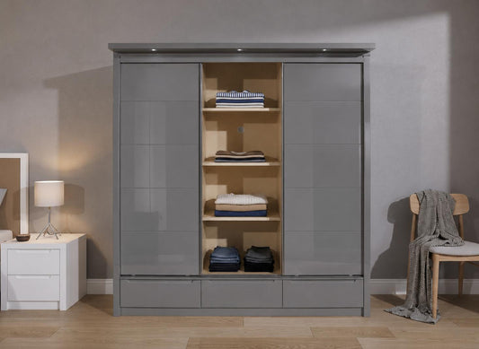 Alexander High Gloss LED Wardrobe