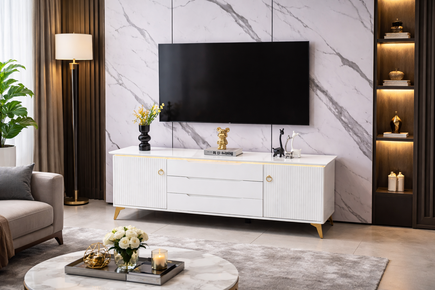 Flora Gloss TV Unit 160cm