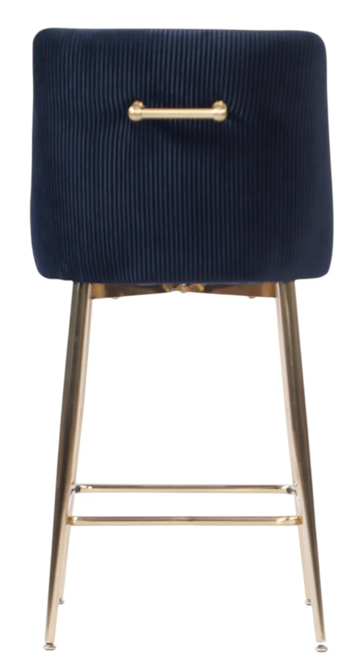 G-Milan Black Bar Stool (Gold Legs)