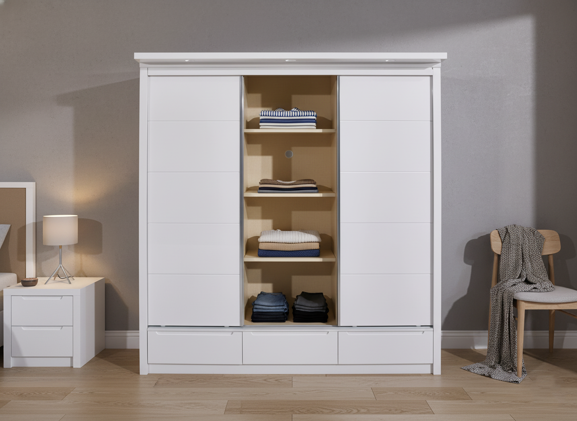Alexander High Gloss LED Wardrobe